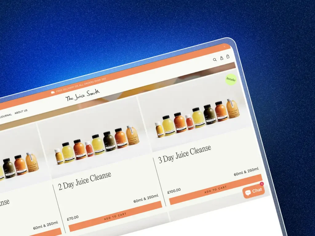 The Juice Smith – Frontend projesi ekran görüntüsü 2