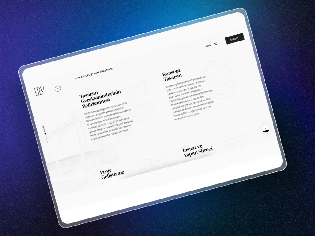 Muub Mimarlık – Frontend projesi ekran görüntüsü 4