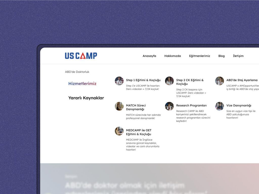 Uscamp – Wordpress projesi ekran görüntüsü 3