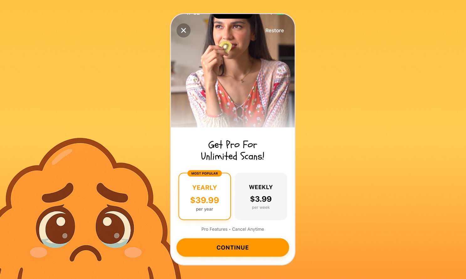 LabelScan paywall ekranı – yıllık ve haftalık Pro abonelik seçenekleri
